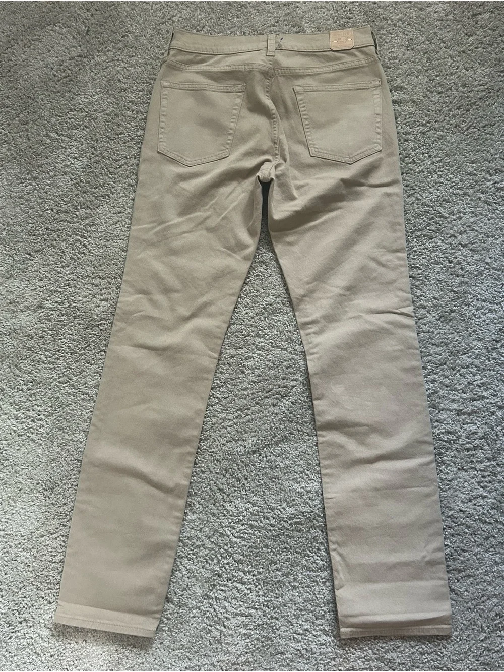 J.Crew Men’s Straight Fit Jeans Beige Garment Dye Stretch Denim Low Rise